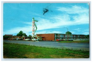 1962 Routt's Cloverleaf Motel and Dining Room, Elizabethtown KY Cancel Postcard