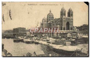 Old Postcard Marseille Cathedrale And Canal St John