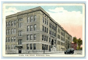 1920 Crosby High School Building Waterbury Connecticut CT Antique Postcard