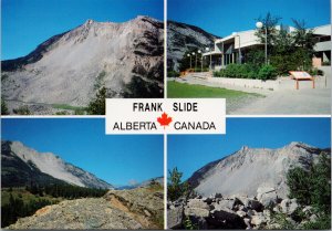 Turtle Mountain Frank Slide Alberta Ab Multiview Unused Postcard F20