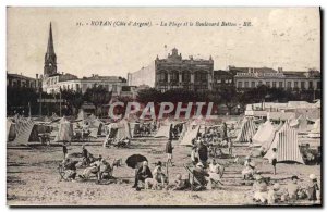 Old Postcard Royan The Beach Boulevard Betton