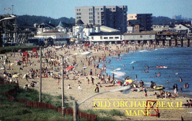 Maine Old Orchard Beach Greetings With Beach View