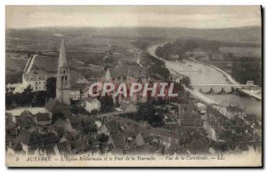 Old Postcard Auxerre L & # 39Eglise St Germain and Le Pont De La Tournelle Vi...