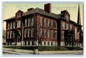 1913 Third Ward, Johns Street School Martinsburg WV Mercersburg PA Postcard