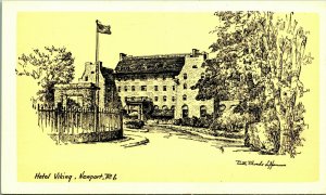 Ruth Rhoads Lepper Gardiner Artist Signed Hotel Viking Newport RI Postcard Q18