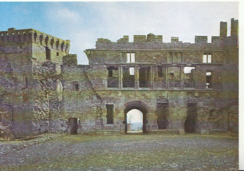 Wales Postcard - Raglan Castle, Gwent - View of Pitched Stone Court - Ref 20536A