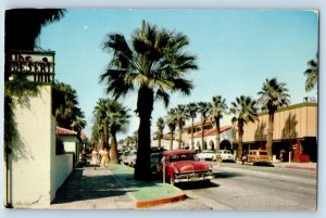 Palm Springs California CA Postcard Palm Canyon Drive Looking North 1956 Vintage