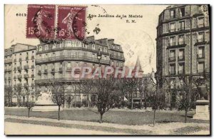 Old Postcard Paris Gardens of the Town Hall