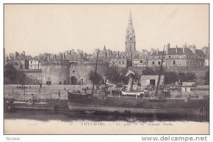 Ships, Le Quai Et La Grande Porte, Saint-Malo (Ille-et-Vilaine), France, 1900...