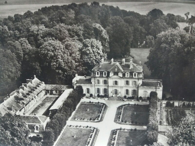 Aerial View Champeaux Chateau d' Aunoy Vintage RP Postcard France