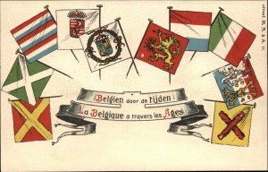 Belgium Belgian Flags Patriotic Belgien door de Rijden No. 15 Vintage Postcard