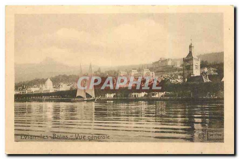 Old Postcard Evian les Bains General View