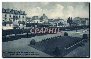 Postcard Old Qual Geneve Mont Blanc