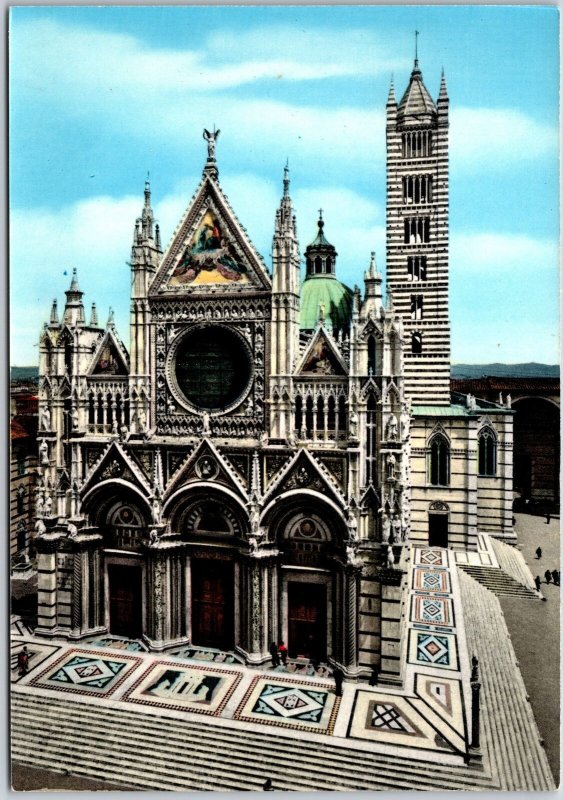 The Cathedral Siena Italy Roman Catholic Medieval Church Postcard