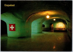 VINTAGE POSTCARD CONTINENTAL SIZE THE ICE PALACE JUNGFRAU MOUNTAIN SWITZERLAND