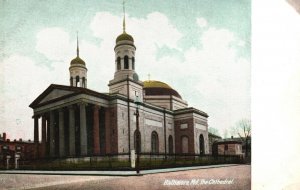 Vintage Postcard 1910's View of The Cathedral Baltimore Maryland MD