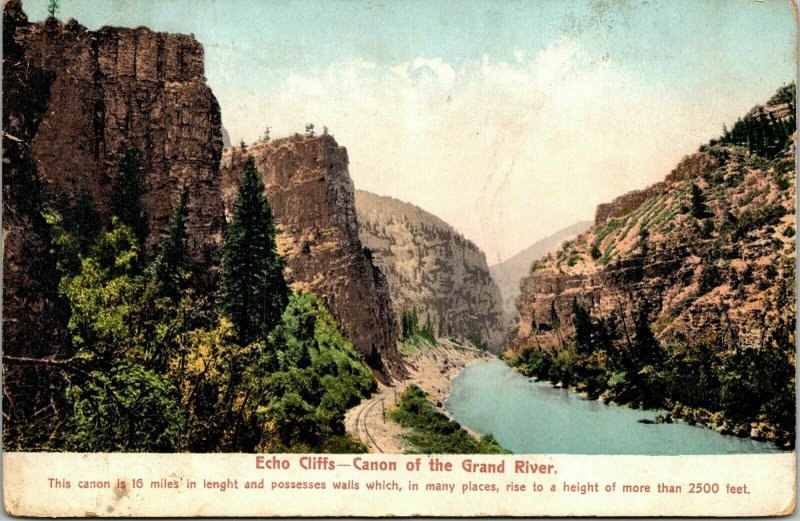 Echo Cliffs Canon Grand River Antique Germany DB Postcard PM WOB Note