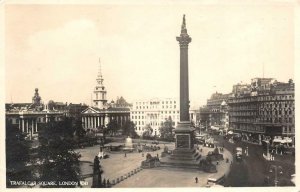 RPPC TRAFALGAR SQUARE London UK Street Scene 1943 Vintage Photo Postcard