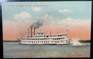 Vintage Postcard 1907-1915 Steamer W.W. on the Mississippi River