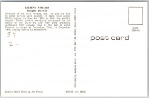 Airplane Eastern Airlines Douglas DC-9-14 Smallest DC-9 Models N8913E Postcard 