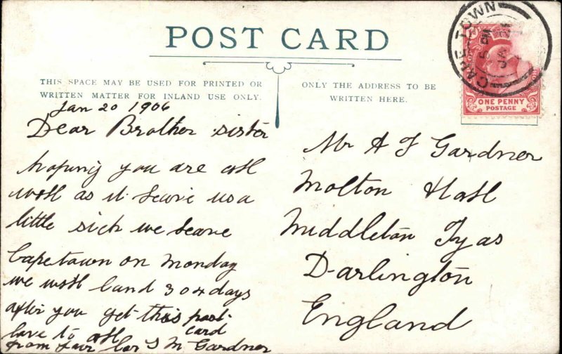 Steamer Steamship RMS Dunluce Castle c1910 Vintage Postcard