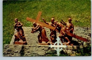 Way Of The Cross, Chemin De La Croix, Ste Anne de Beaupre, Quebec, Postcard