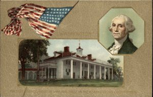 George Washington Patriotic White House Embossed Winsch c1910s Postcard