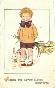 \Joyoux Youth\ Tuck  Easter Greetings Postcard No.761