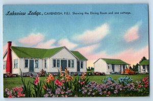 Cavendish Prince Edward Island Canada Postcard Lakeview Lodge 1953 Vintage