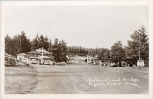 International Bridge Pigeon River MN Standard Gas Station RPPC Postcard H52