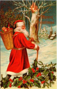 VINTAGE POSTCARD REPLICA REPRODUCTION SANTA CLAUS REPRO MERRIMACK SERIES NO. 17