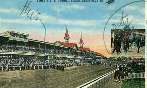 Postcard Kentucky Derby Day at Churchill Downs, Louisville, KY.         P4