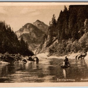 c1900s Poland RPPC Dunajec River Gorge Przełom Dunajca Real Photo Szczawnica A75