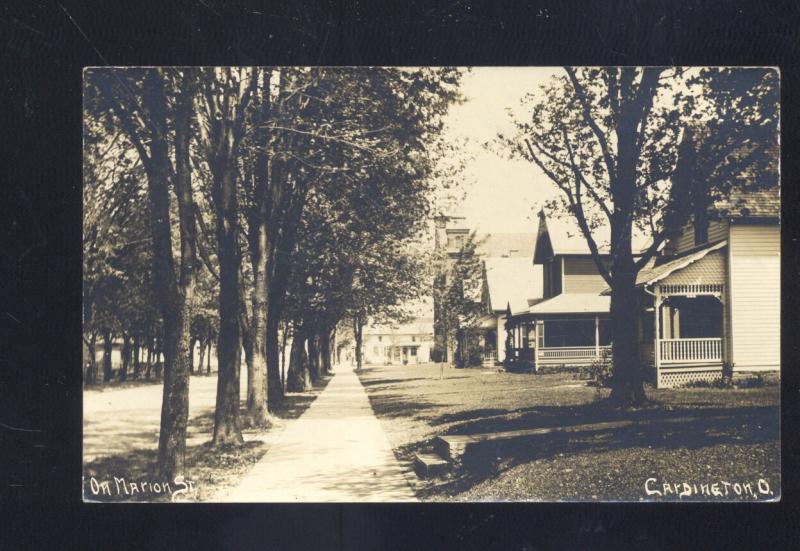 RPPC CARDINGTON OHIO RESIDENCE STREET SCENE VINTAGE REAL PHOTO POSTCARD