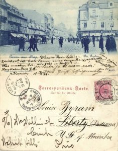 czech, PRAGUE PRAHA, Na Příkopě, On the Moat, Street Scene (1899) Postcard