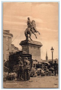 c1910 Monument Market Scene Absalon Copenhagen Denmark Antique Postcard