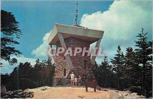 Postcard Old Observation Tower on Mt Mitchell Elevation Highest Point in East...