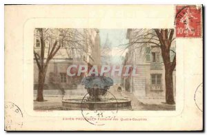 Old Postcard Aix en Provence Fontaine des Quatre Dauphins