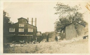 C-1910 Factory Industry building Man horse RPPC Photo Postcard 6057