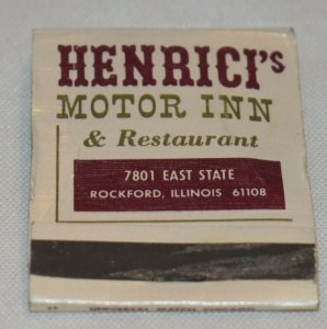 Henrici's Motor Inn & Restaurant Rockford Illinois 20 Strike Matchbook