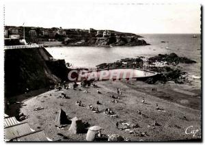 Postcard Moderne St Quay Portrieux The Great Pool and rocks du Chateau