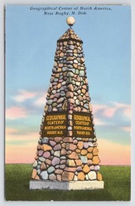 State View~Rugby ND~Geographical Center Of North America~Marker~Vintage Postcard