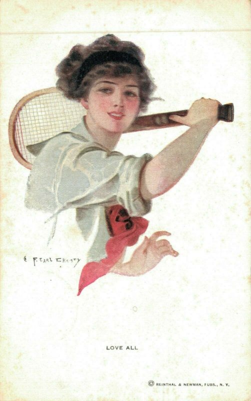 Girl Playing Tennis Love All Reinthal & Newman 04.79