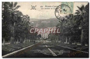 Old Postcard Monaco Monte Carlo casino Credit Lyonnais gardens