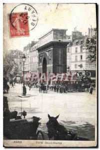 Postcard Old Paris Porte Saint-Martin