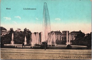 Austria Vienna Wien Leuchtbrunnen Vintage Postcard C167