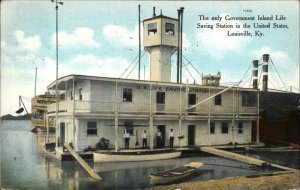 Louisville Kentucky KY Government Island Life Saving Station c1910 Postcard