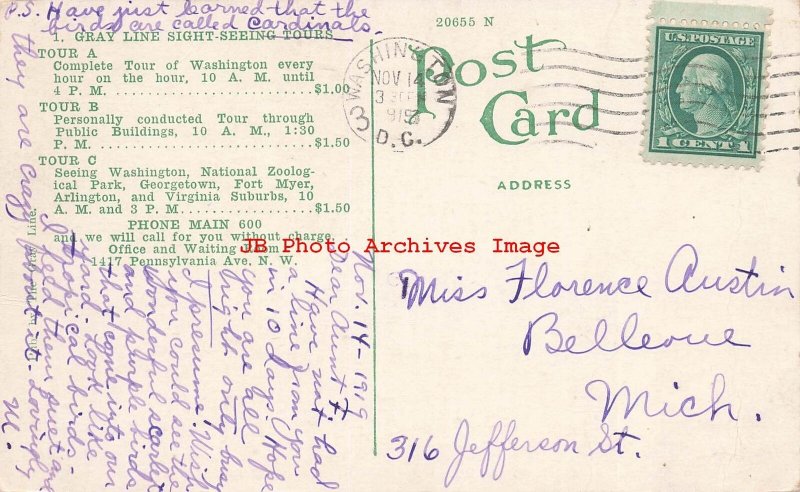 Washington DC, Gray Line Autos Sightseeing Tourist Bus