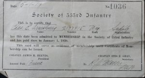 353rd Infantry Society membership receipt