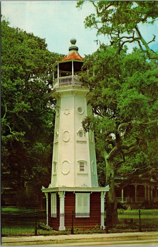 Vtg 1950s Victorian Lighthouse Biloxi Mississippi MS Postcard